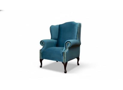 Ohrensessel Eenpersoons Chesterfield Bank Blauw Bank Bekleding Meubels Nieuw