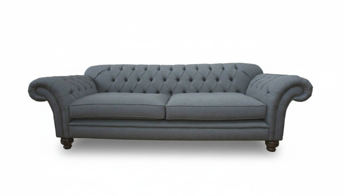 Bank Luxe Textiel Chesterfield Bank Banken Bekleding 3-zits Grijs Ontwerp