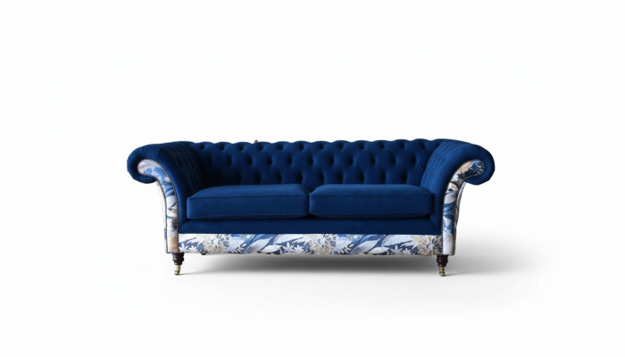 Chesterfield Royal Blue Velvet Bank Lounge Banken Banken