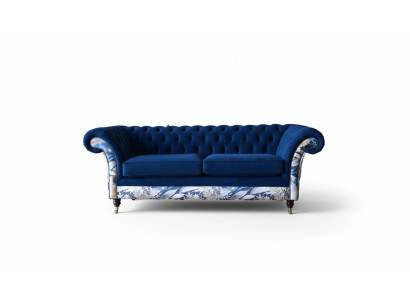 Chesterfield Royal Blue Velvet Bank Lounge Banken Banken