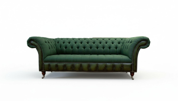 Chesterfield Bank 3-zits bank Bekleding Stof Leder Banken Textiel Nieuw