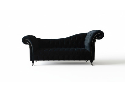 Bank Luxe Stof Chesterfield Bank Bekleding 3-Zits Set Blauw Fluweel