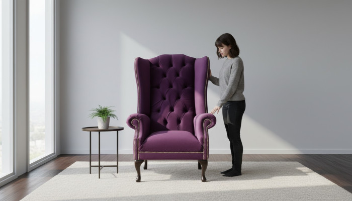 Ohrensessel Stoel Ontwerp Beklede Bank Bank Chesterfield Textiel Nieuw
