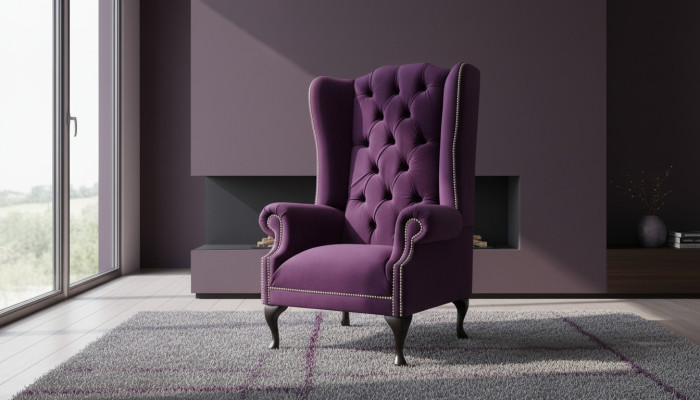 Ohrensessel Stoel Ontwerp Beklede Bank Bank Chesterfield Textiel Nieuw