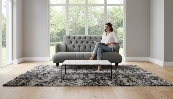 Luxe driezits grijze bank 2-zits Chesterfield design meubels bankstellen