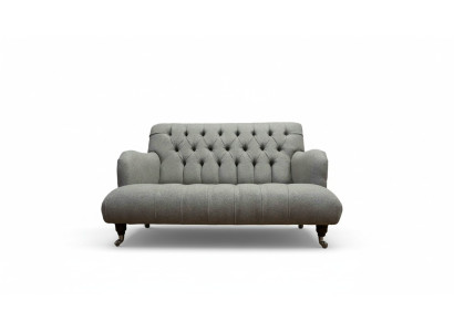 Luxe driezits grijze bank 2-zits Chesterfield design meubels bankstellen