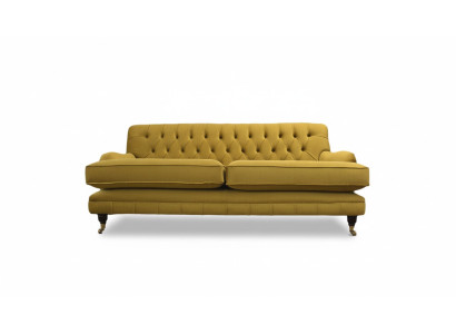 Bankstel 3-zits Geel Gestoffeerde bank Woonkamer Elegante Design Klassiek