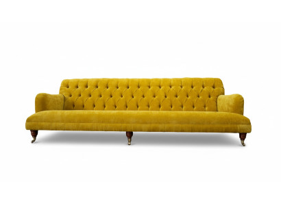 Ontwerp Chesterfield Chesterfield Stof Geel 5-zits Bankbekleding Nieuw