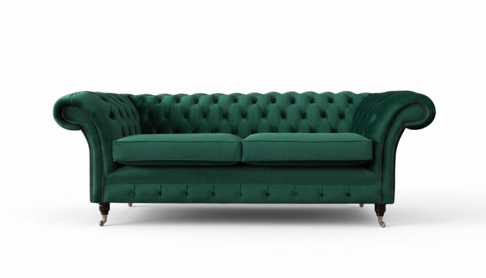 Chesterfield 3-zits gestoffeerde bank bankstel stof modern design nieuw