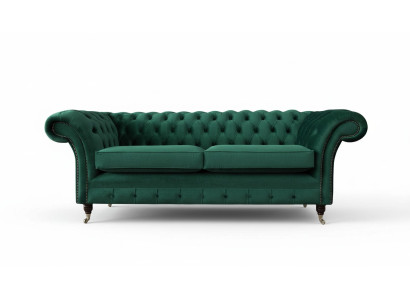 Chesterfield 3-zits gestoffeerde bank bankstel stof modern design nieuw