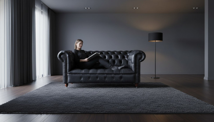 Klassiek Design Chesterfield Luxe gestoffeerde bank Bankstel van leer Nieuw