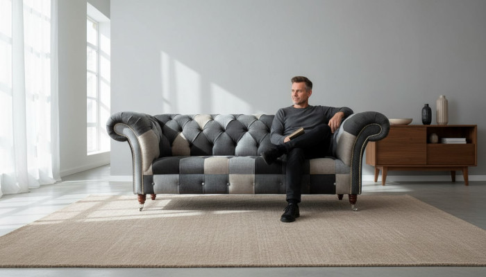 Moderne bank 3-zitter Chesterfield driezitter woonkamer banken luxe bank stijl.