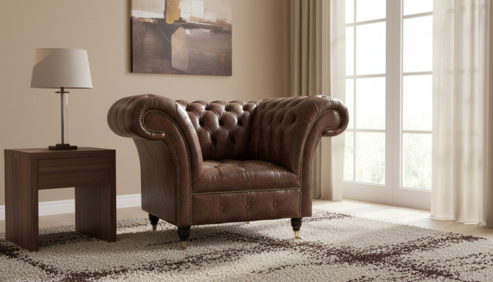 Chesterfield fauteuil klassiek design woonkamer gestoffeerde eenzitter stijl meubels