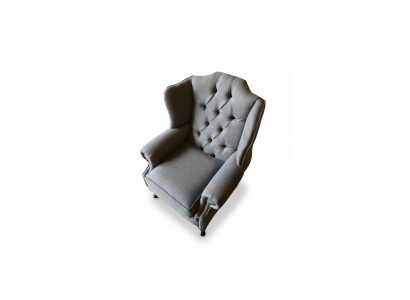 Fauteuil Oorfauteuil Stof Grijs Woonkamer Polyester 1-zits Modern Nieuw