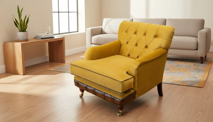 Fauteuil 1-zits banken Stof Woonkamer Textiel Luxe Meubels Eenpersoons Chesterfield