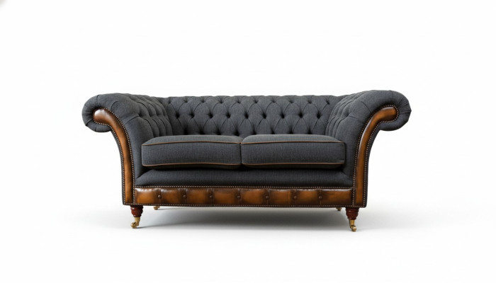 Bankstel 2-zits designbanken gestoffeerde banken textiel chesterfield tweezitter