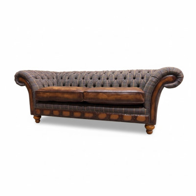 Woonkamer Modern Bankstel 3-zits Design Stijl Meubilair Chesterfield Bankstellen Grijs Nieuw