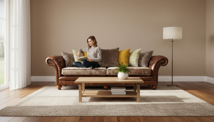 Sofa Bank 3-zits Design Bank Bekleding Textiel Klassiek Driezitter Nieuw