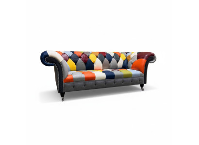 Chesterfield 3-zits stoffen designbank gestoffeerd textiel Moderne bank Nieuw