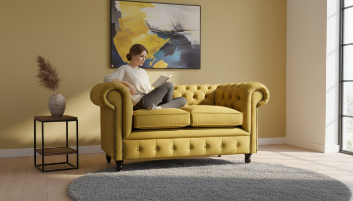 Bank bekleding Banken Nieuwe Bank 2-zits Design Chesterfield Stofbank