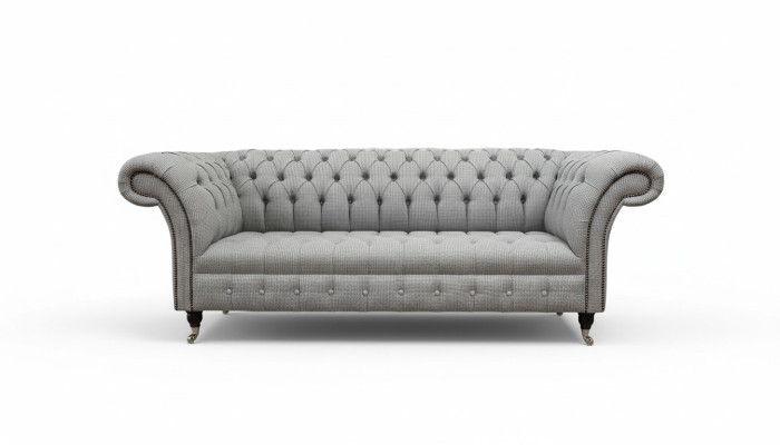 Chesterfield 3-zitsbank grijs designbanken gestoffeerde sofa's banken