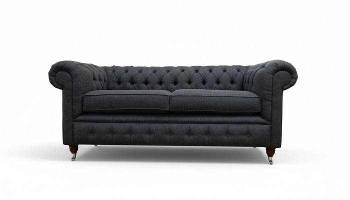 Chesterfield bank stoffen meubels tweezitsbank banken banken stof grijs