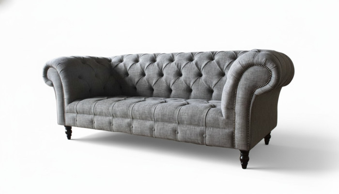 Chesterfield bank bank bekleding 3-zits bank banken zitten banken Grijs Nieuw