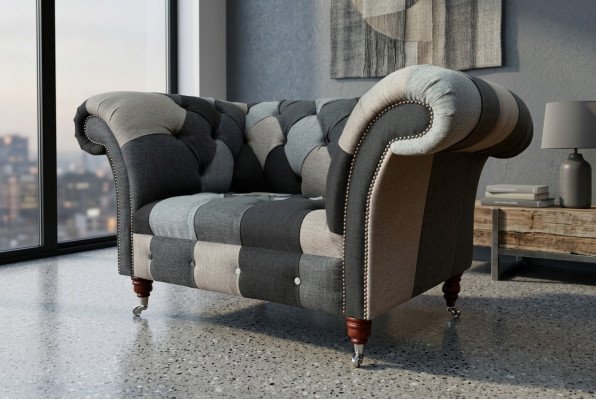 Sofa 1-zits textiel loungeluxus bekleding zetel nieuw fauteuil design bank