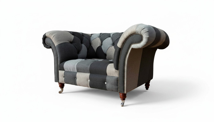 Sofa 1-zits textiel loungeluxus bekleding zetel nieuw fauteuil design bank