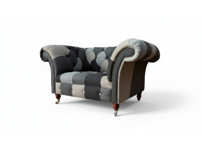 Sofa 1-zits textiel loungeluxus bekleding zetel nieuw fauteuil design bank