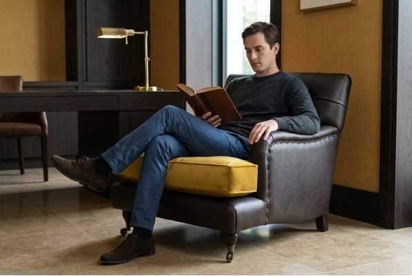 Sofa Bank Leren Bruin Lounge Bekleding Zetel Luxe Ontwerp Club