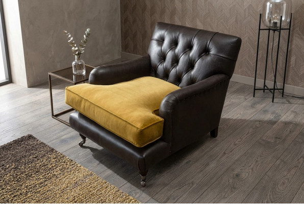 Sofa Bank Leren Bruin Lounge Bekleding Zetel Luxe Ontwerp Club