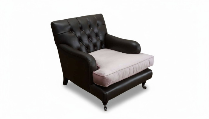 Fauteuil Ontwerp Bank Ontspannen Lounge Bruin Bekleding Luxe Chesterfield Nieuw