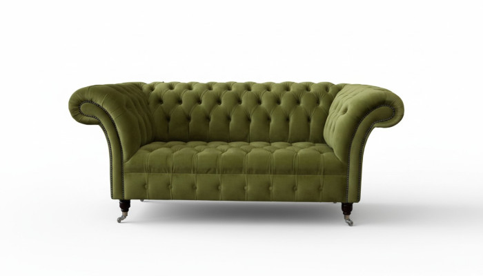 Sofa 2-zitsbank gestoffeerde bankstel Chesterfield bankstel in groen Nieuw