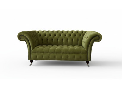 Sofa 2-zitsbank gestoffeerde bankstel Chesterfield bankstel in groen Nieuw