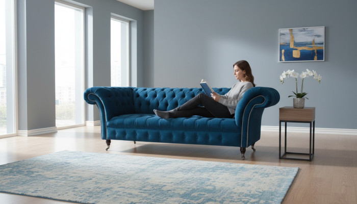 Dries zits bank gestoffeerde Chesterfield bank design banken banken textiel