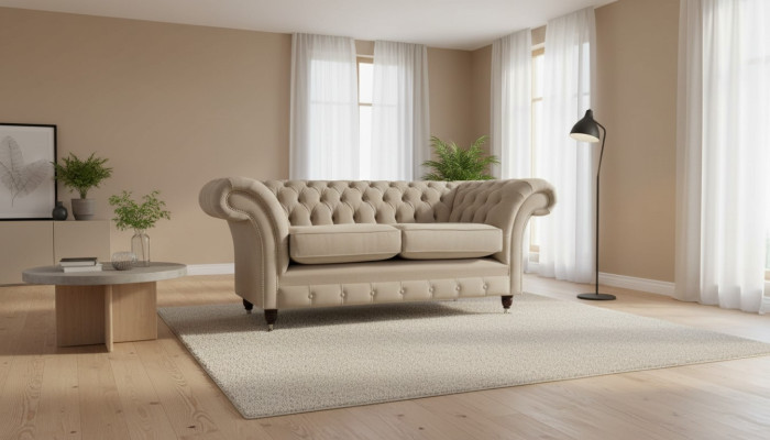 Chesterfield textiel gestoffeerde bankstel luxe bank stoffen bankstellen 2-zits