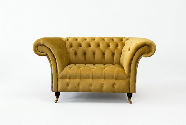 Chesterfield Gele Fauteuil Bank Bekleding Luxe Textiel Ontwerp Banken Nieuw