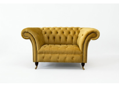 Chesterfield Gele Fauteuil Bank Bekleding Luxe Textiel Ontwerp Banken Nieuw