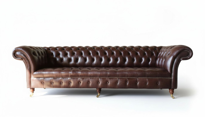 Bank Chesterfield Bank Bekleding Zitje Lederen Bank Bruin Designer