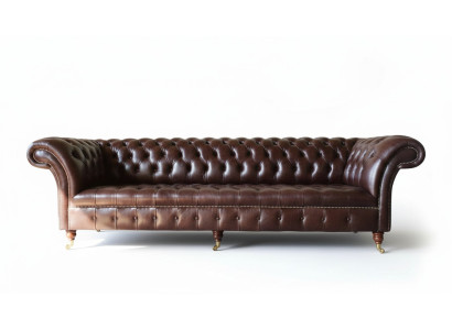 Bank Chesterfield Bank Bekleding Zitje Lederen Bank Bruin Designer