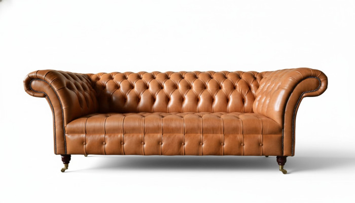 Bankstel 3 zits moderne Chesterfield banken banken gestoffeerd bruin nieuw