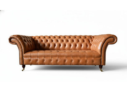 Bankstel 3 zits moderne Chesterfield banken banken gestoffeerd bruin nieuw