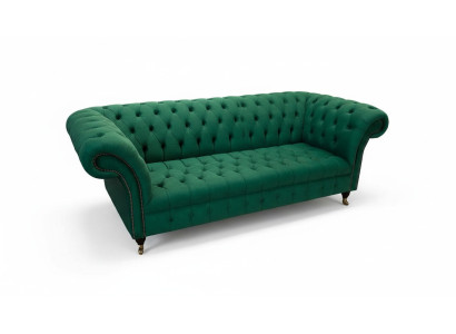 Driedelig bankstel 3-zits luxe zitplaats moderne bankstellen groen stof Chesterfield