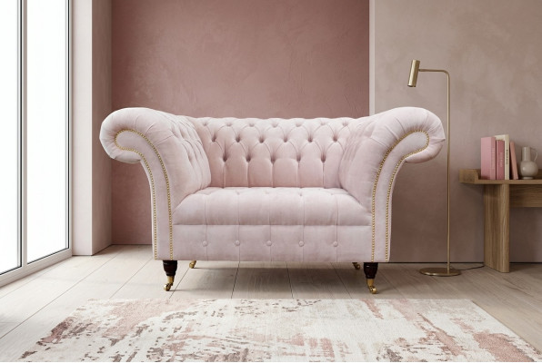 Fauteuil Bekleding Bank Stof Chesterfield Bankstellen 1-Zits Stoel Eenzits Roze