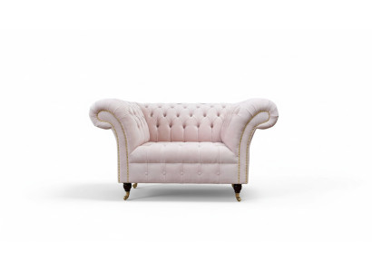 Fauteuil Bekleding Bank Stof Chesterfield Bankstellen 1-Zits Stoel Eenzits Roze