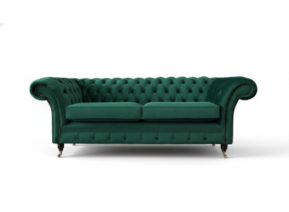 Bankstel 3-zits Groen Bankstellen Stijl Luxe Woonkamer Ontwerp Chesterfield Nieuw