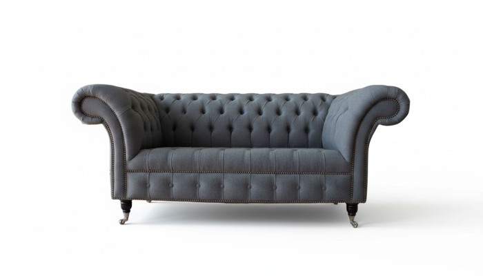 Engels Chesterfield kantoor zitmeubel inrichting bank bank 2 zit textiel