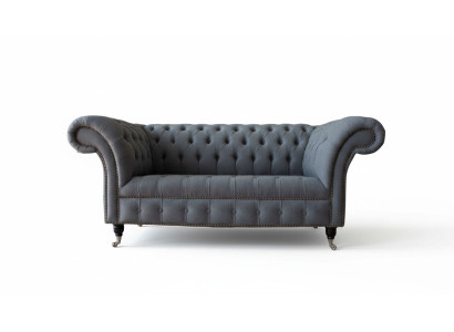 Engels Chesterfield kantoor zitmeubel inrichting bank bank 2 zit textiel