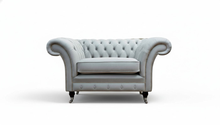 Fauteuil bekleding bank textiel Chesterfield bank-stoelen 1-zits stoel grijs